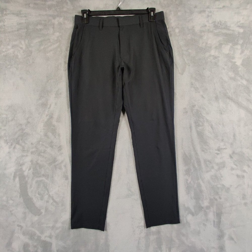 Fabletics The Only Pants Men 32 Black Chino Tapered Slim Performance Slacks